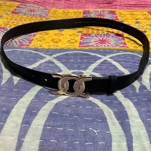 H&M Black Belt with Gold Hardware